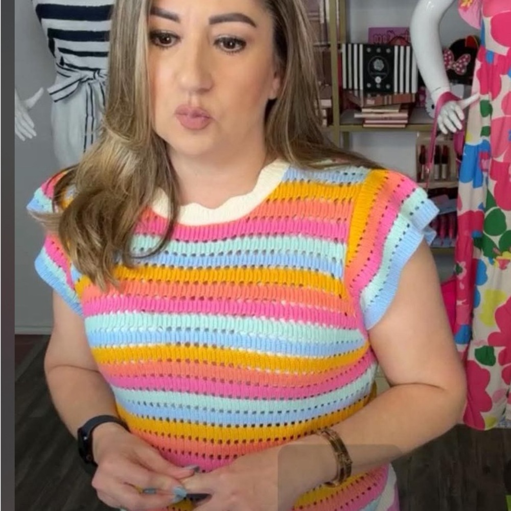 Colorful Striped Knit Top